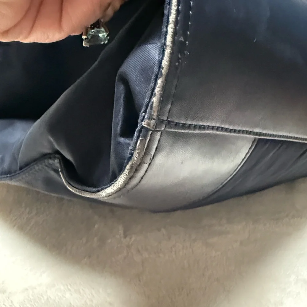 Tory Burch Navy Blue Tote - Picture 12 of 16